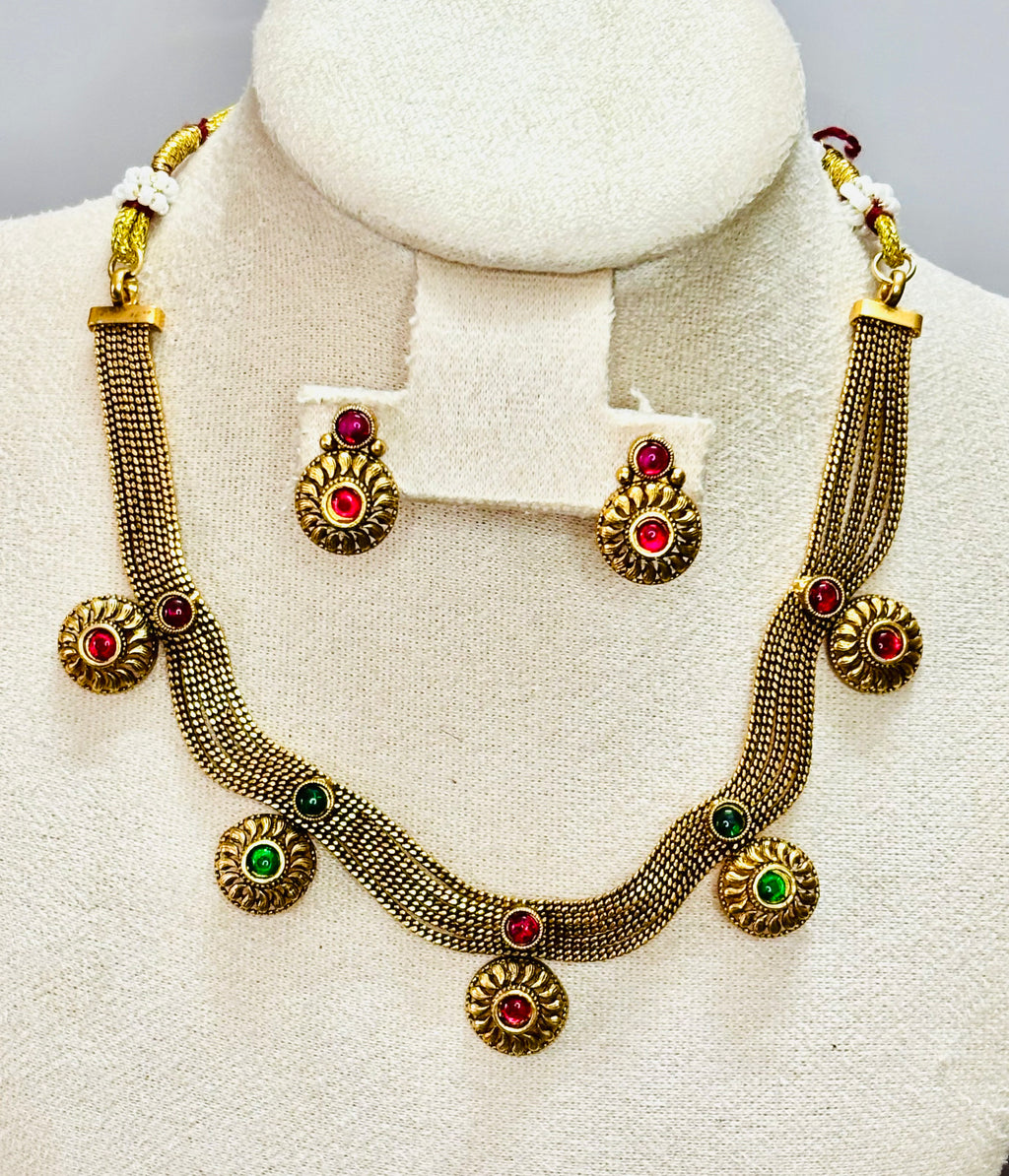 Victorian Style antique Gold Necklace Sets- KJ- GP077