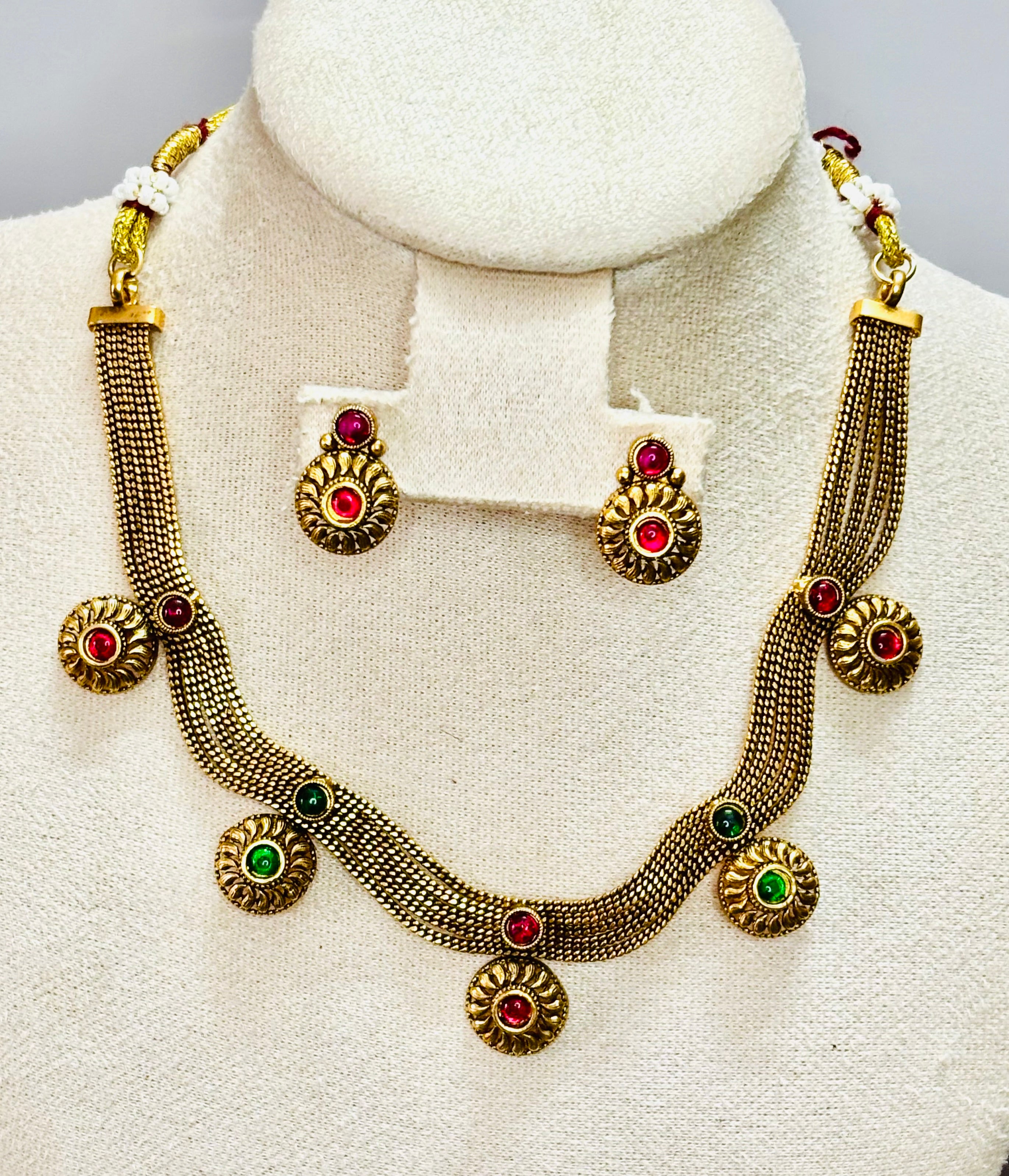 Victorian Style antique Gold Necklace Sets- KJ- GP077