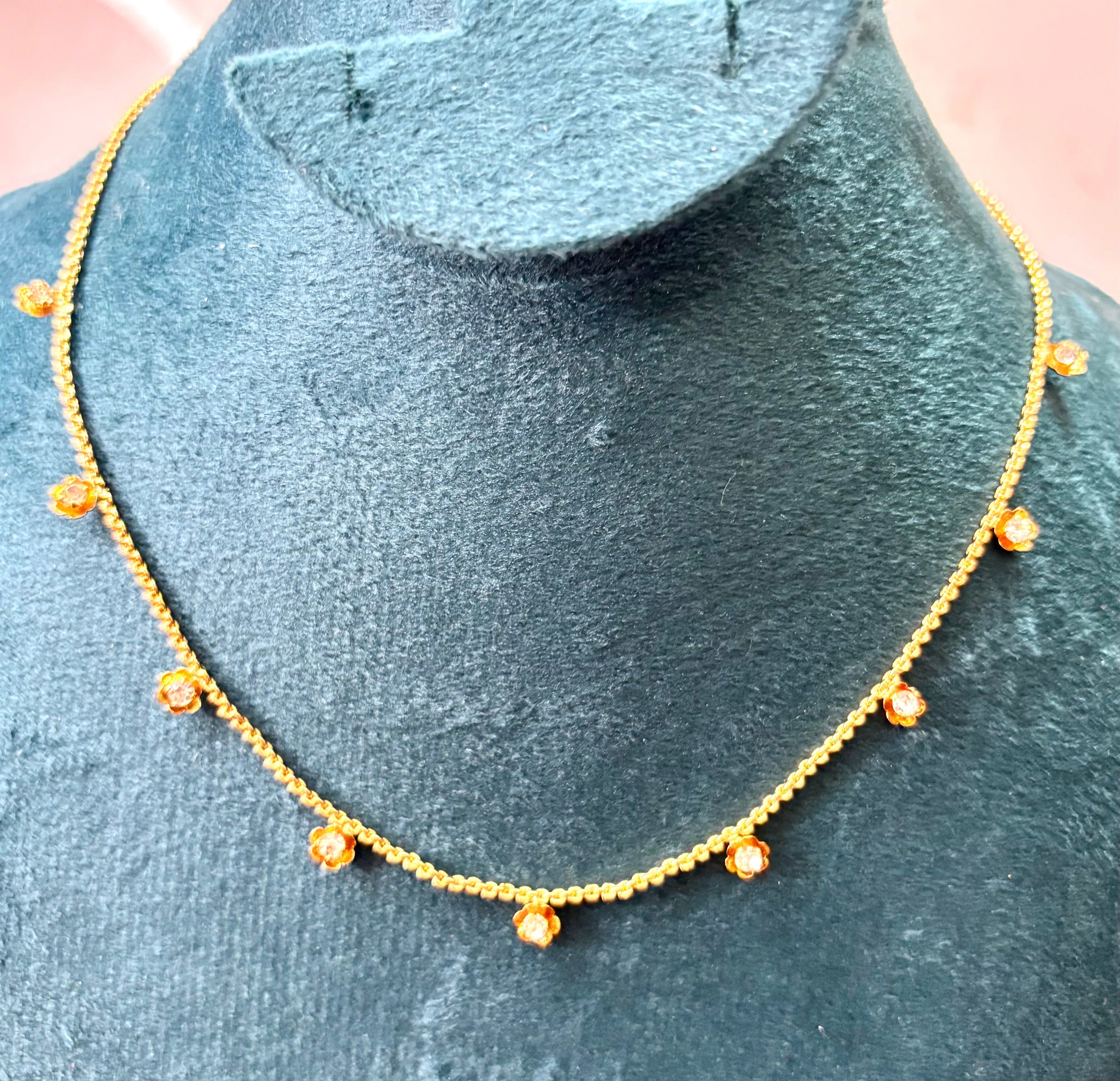 Gold Plated Flower design simple chain -KJ- GP020