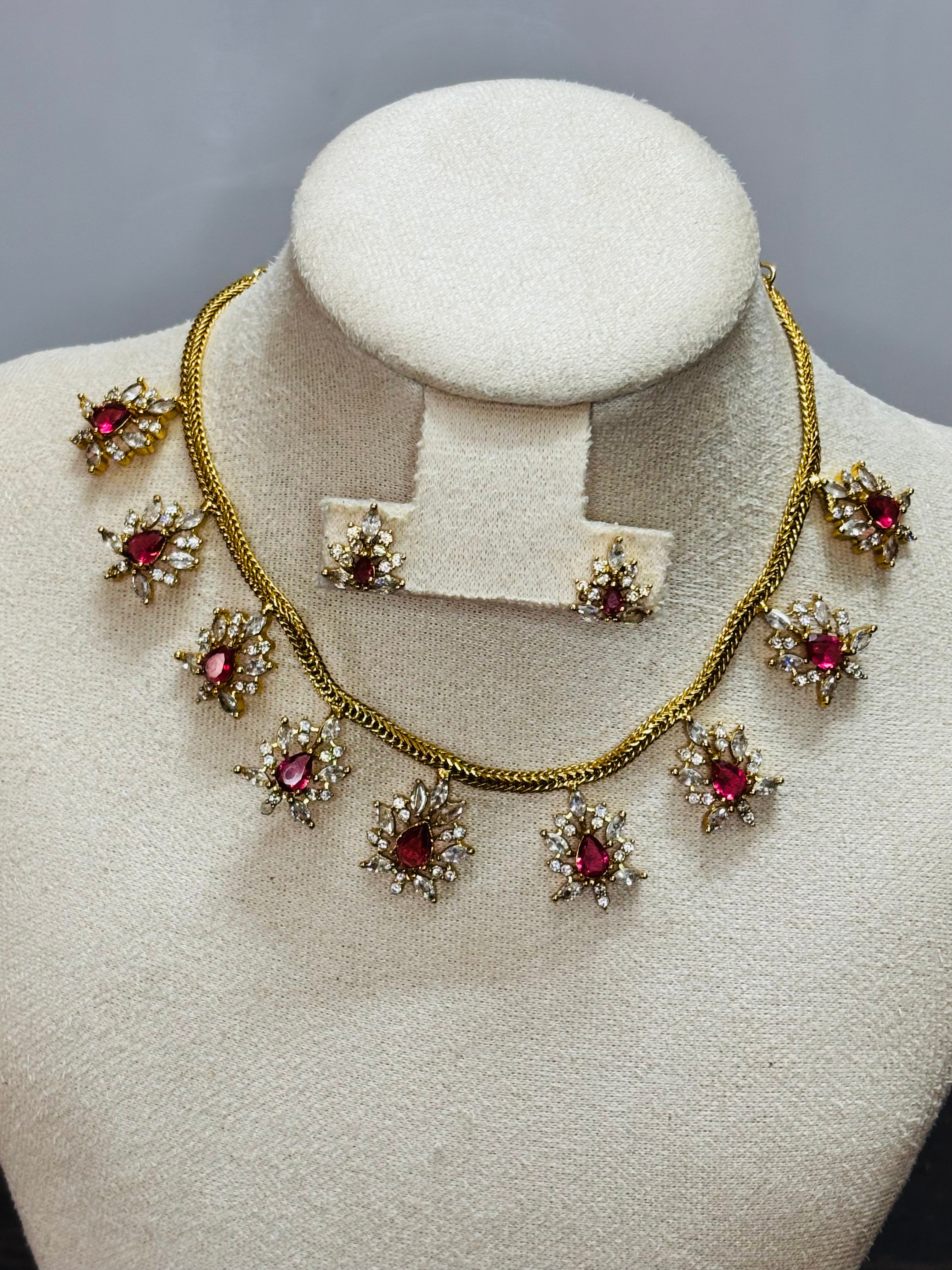 AD stone Necklace with Earrings
