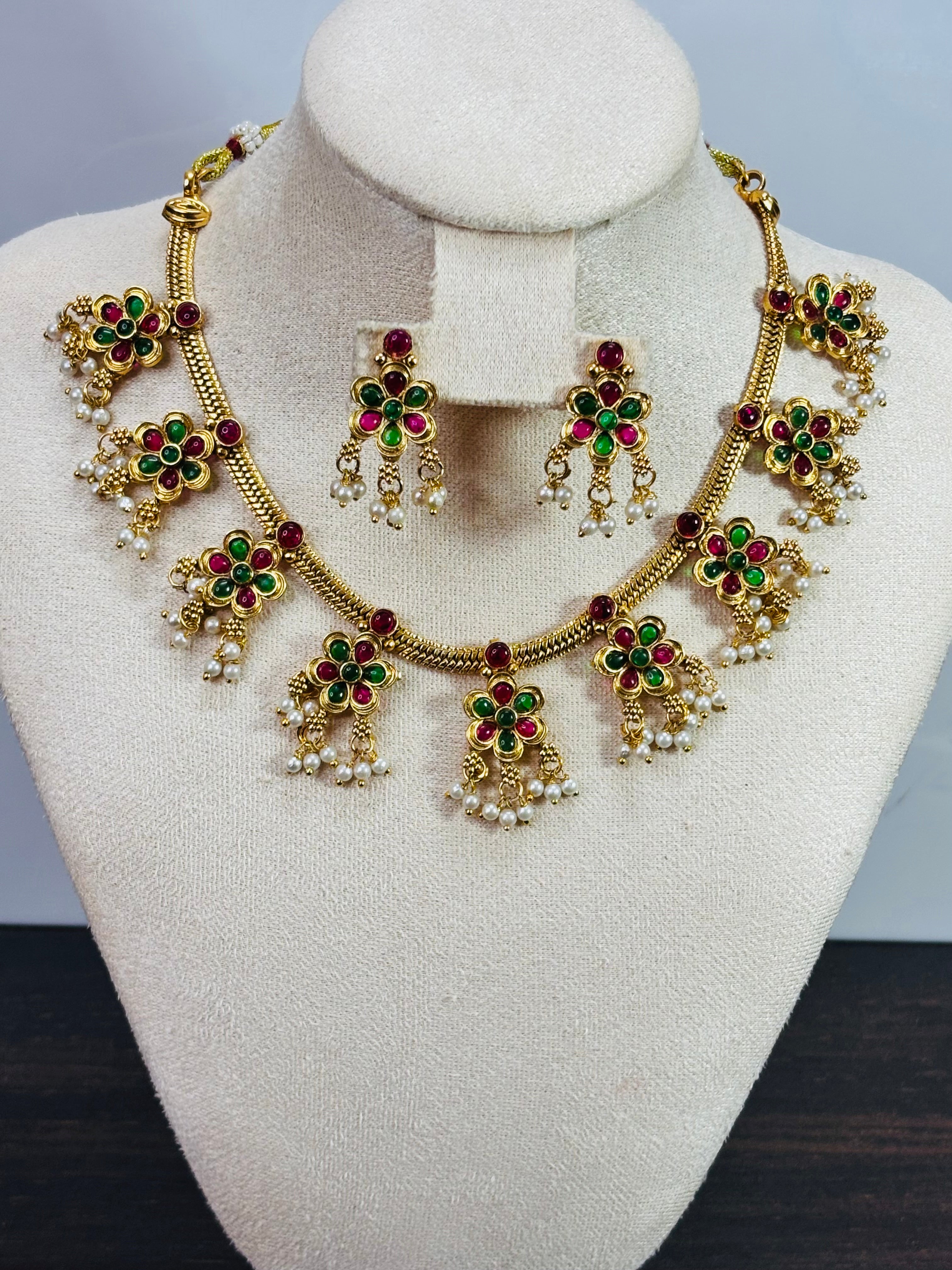 Flower Design with pearl detailing