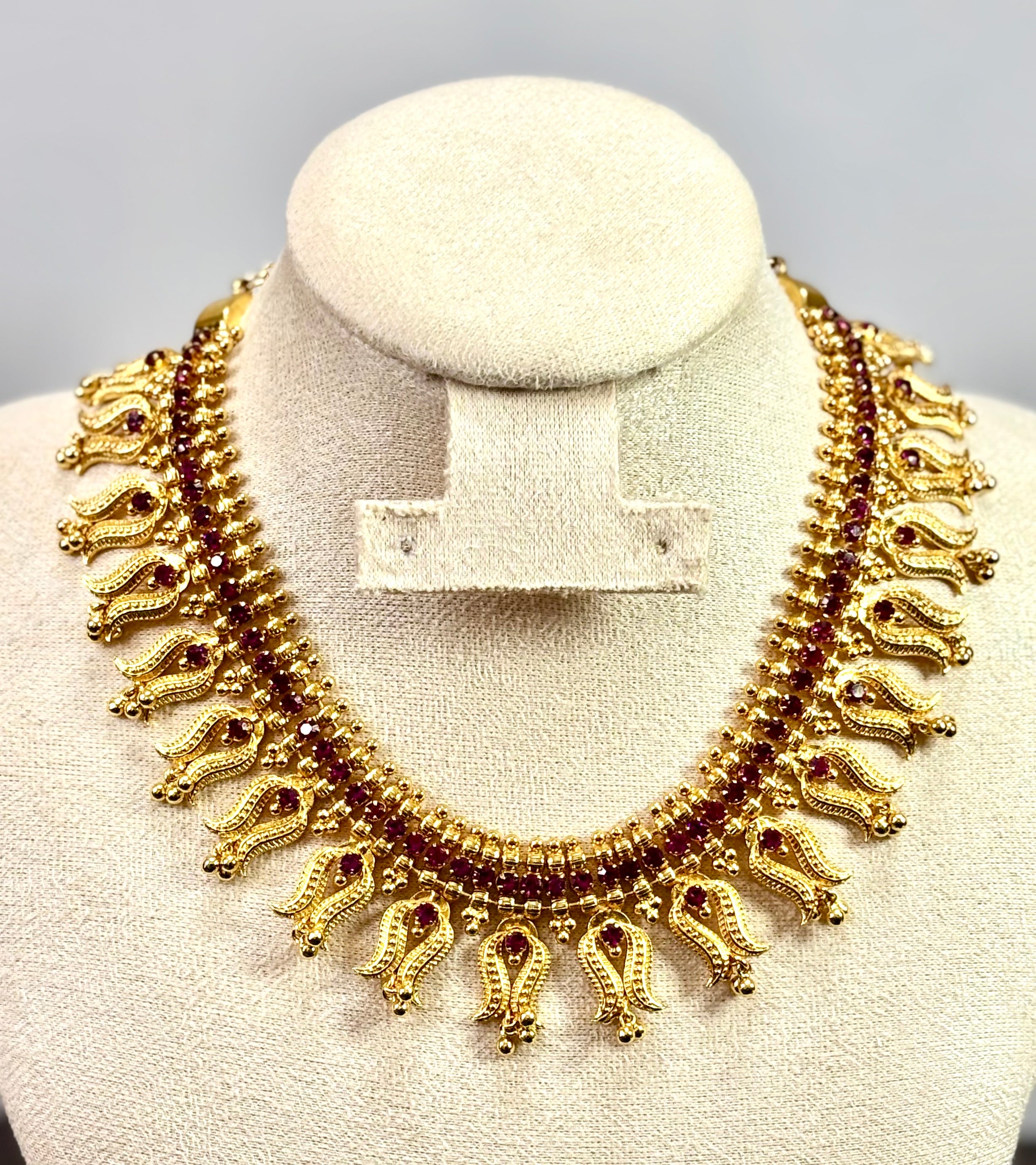 Gold Plated Flower Design Necklace- KJ- GP074