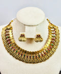 Two Layer Coin Necklace with Kemp Stones - KJ- GP090