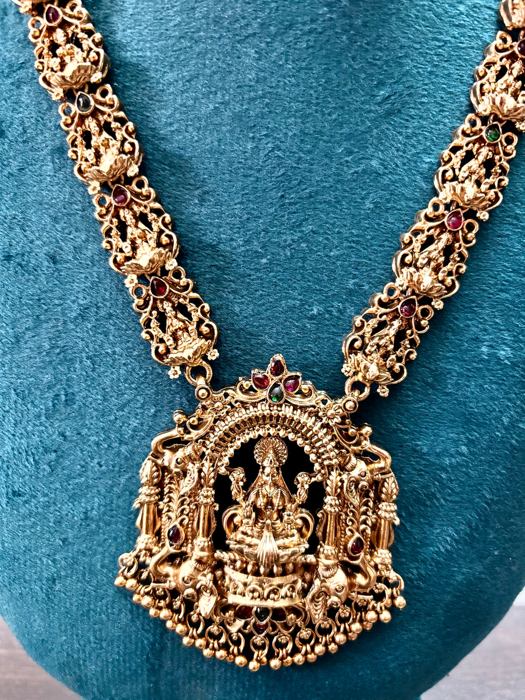 Temple Jewellery Long Lakshmi Haaram -KJ-GP150