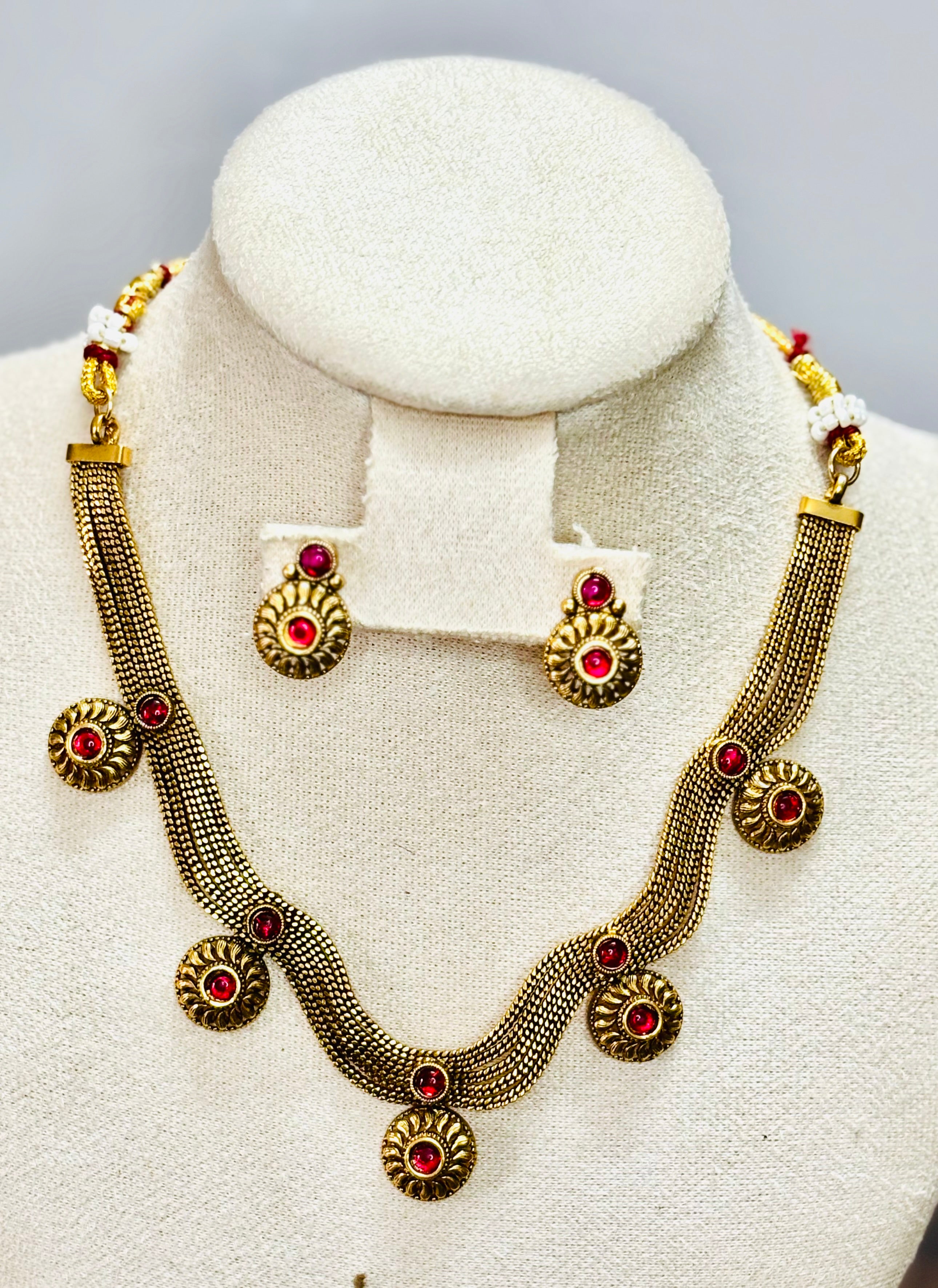 Victorian Style antique Gold Necklace Sets- KJ- GP077