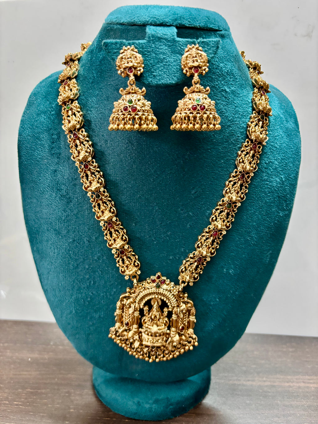 Temple Jewellery Long Lakshmi Haaram -KJ-GP150