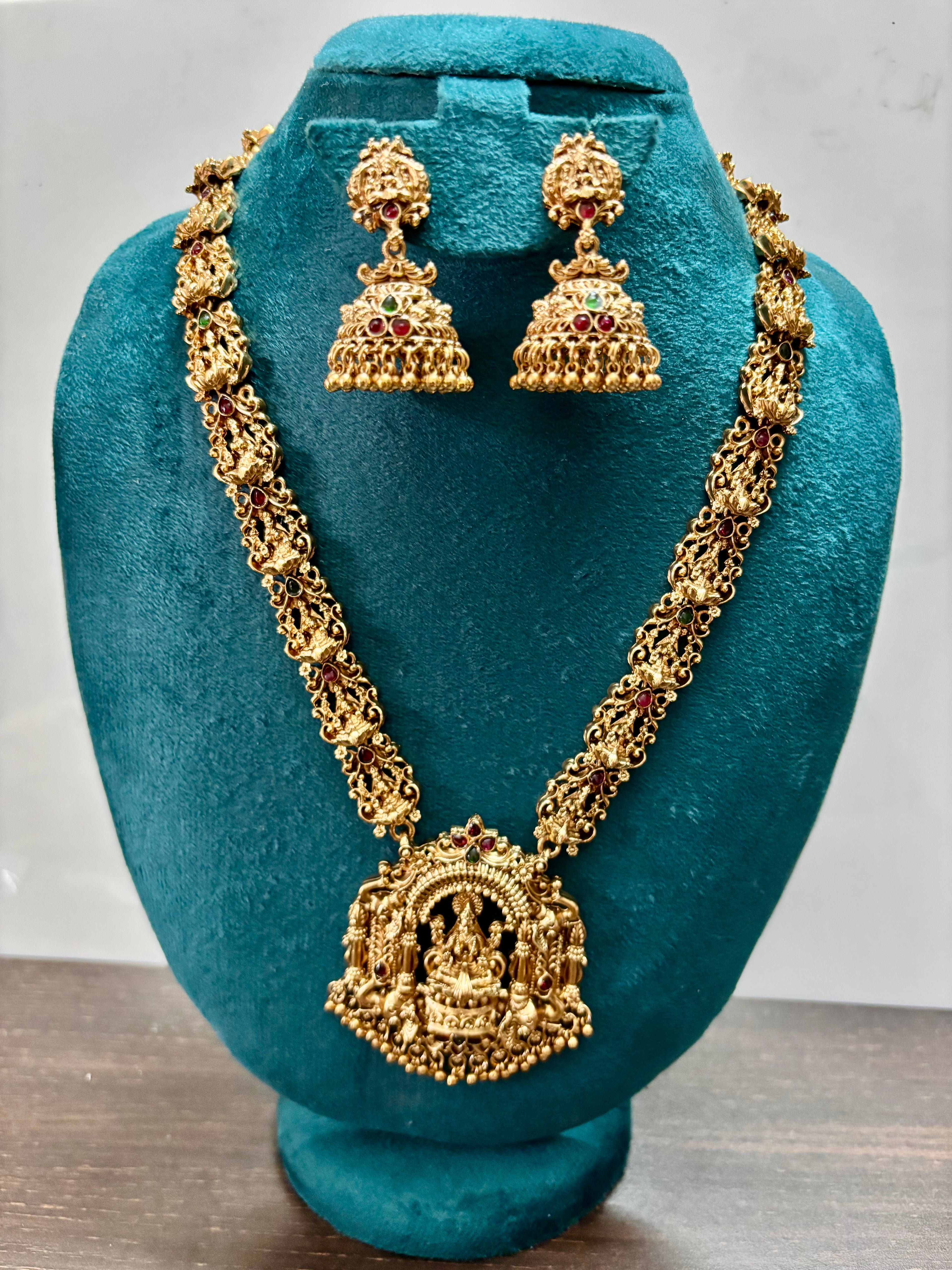 Temple Jewellery Long Lakshmi Haaram -KJ-GP150