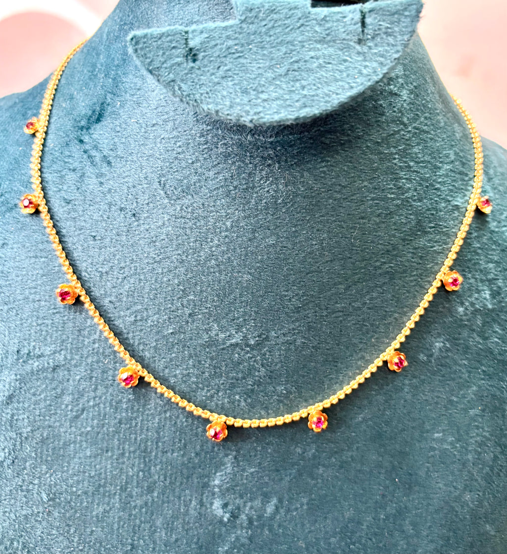 Gold Plated Flower design simple chain -KJ- GP020