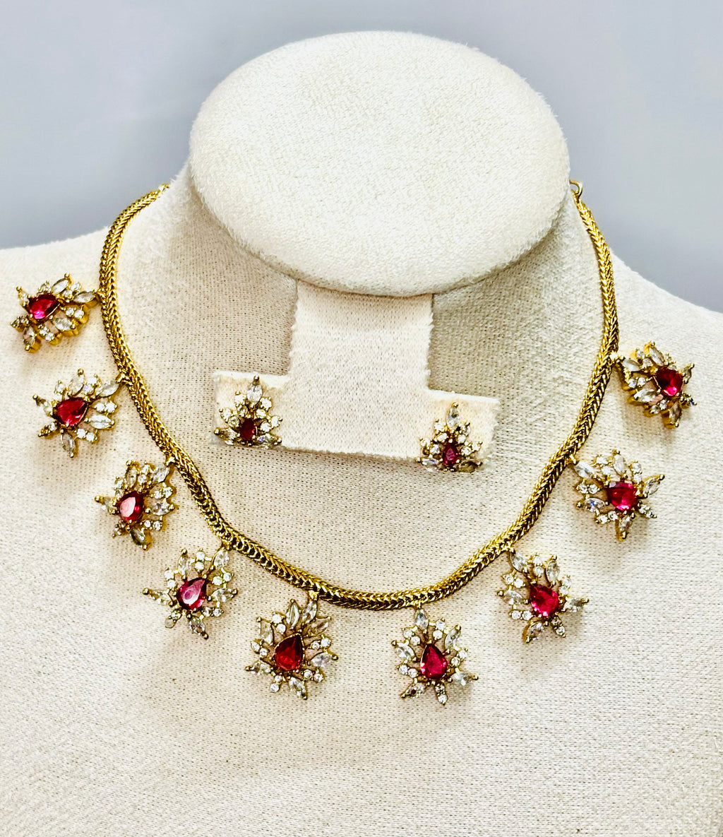 AD stone Necklace with Earrings - KJ-GP089