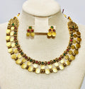 Two Layer Coin necklace Antique Gold -KJ_GP128