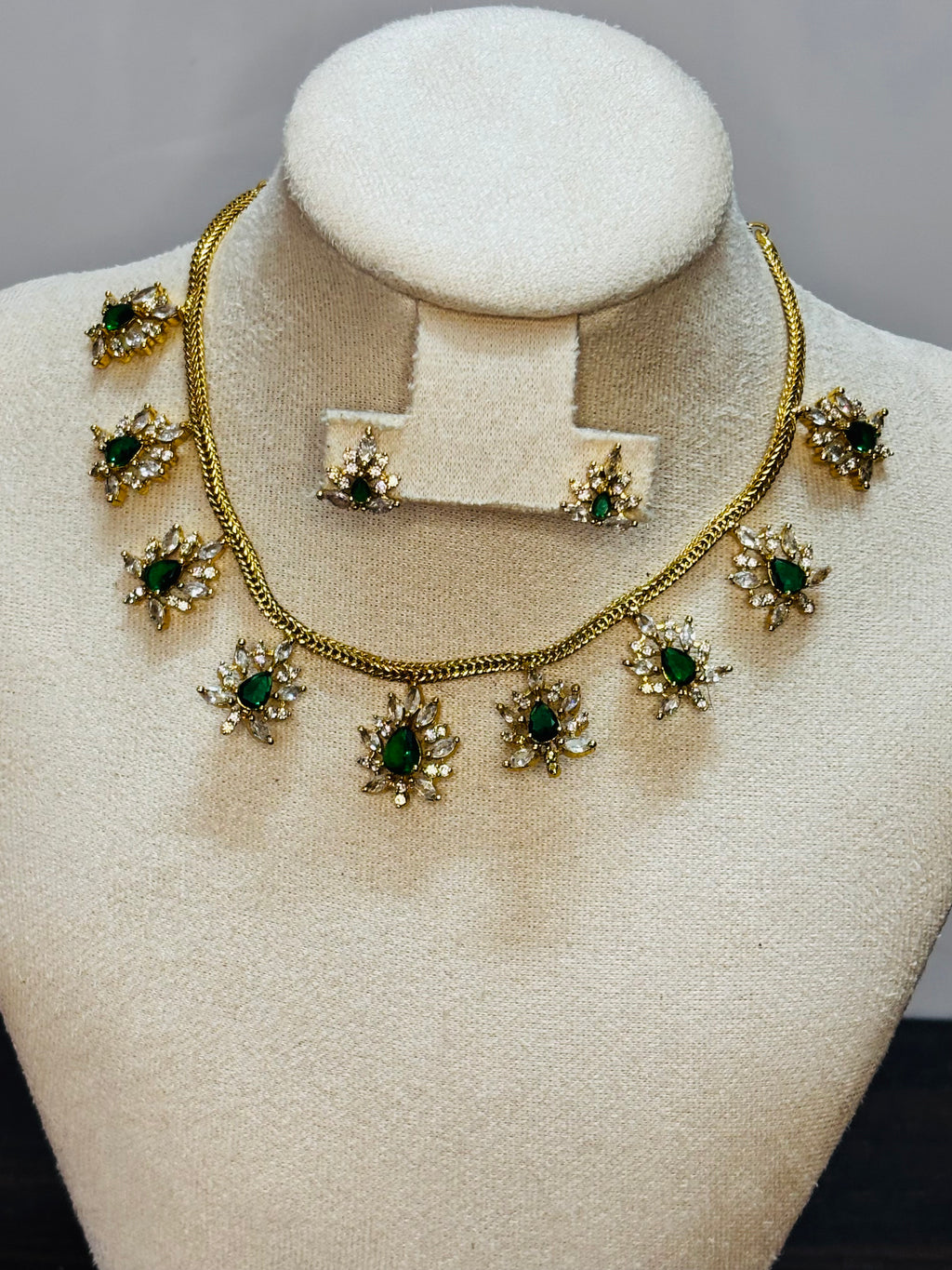 AD stone Necklace with Earrings