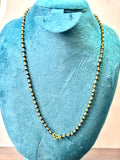 Gold Pleated Black Crystal Chain - KJ-GP068