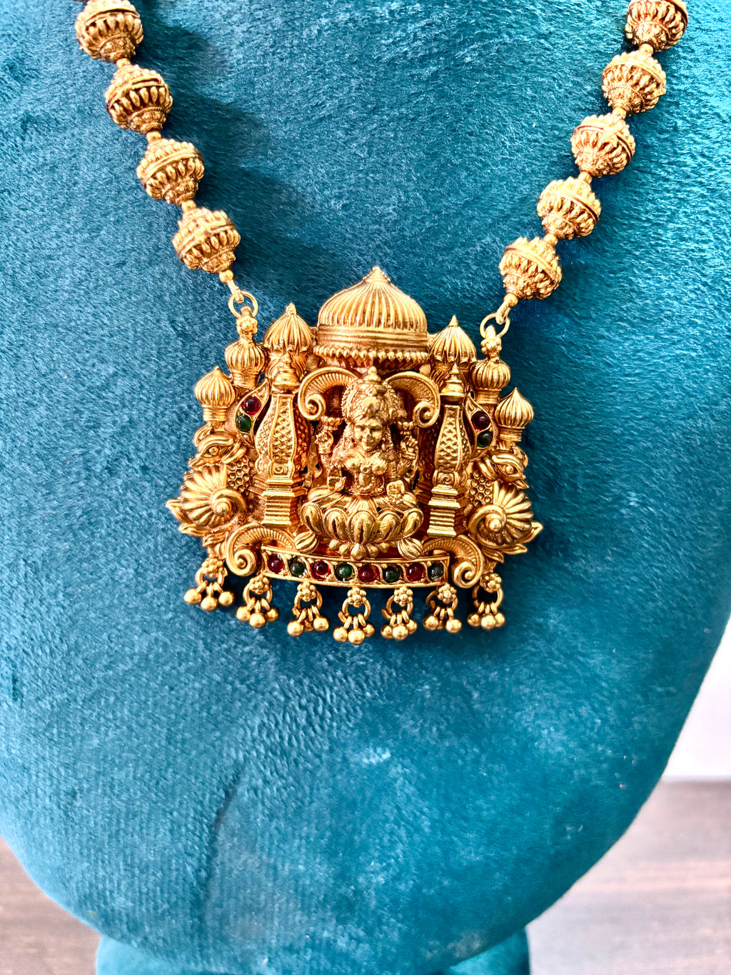 Antique Gold Finish Lakshmi Haaram -KJ- GP141
