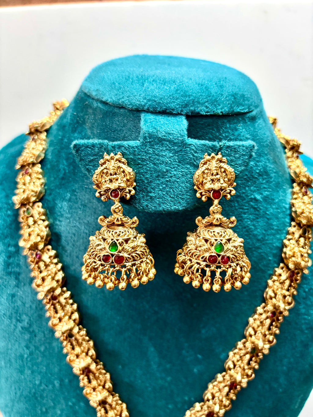 Temple Jewellery Long Lakshmi Haaram -KJ-GP150