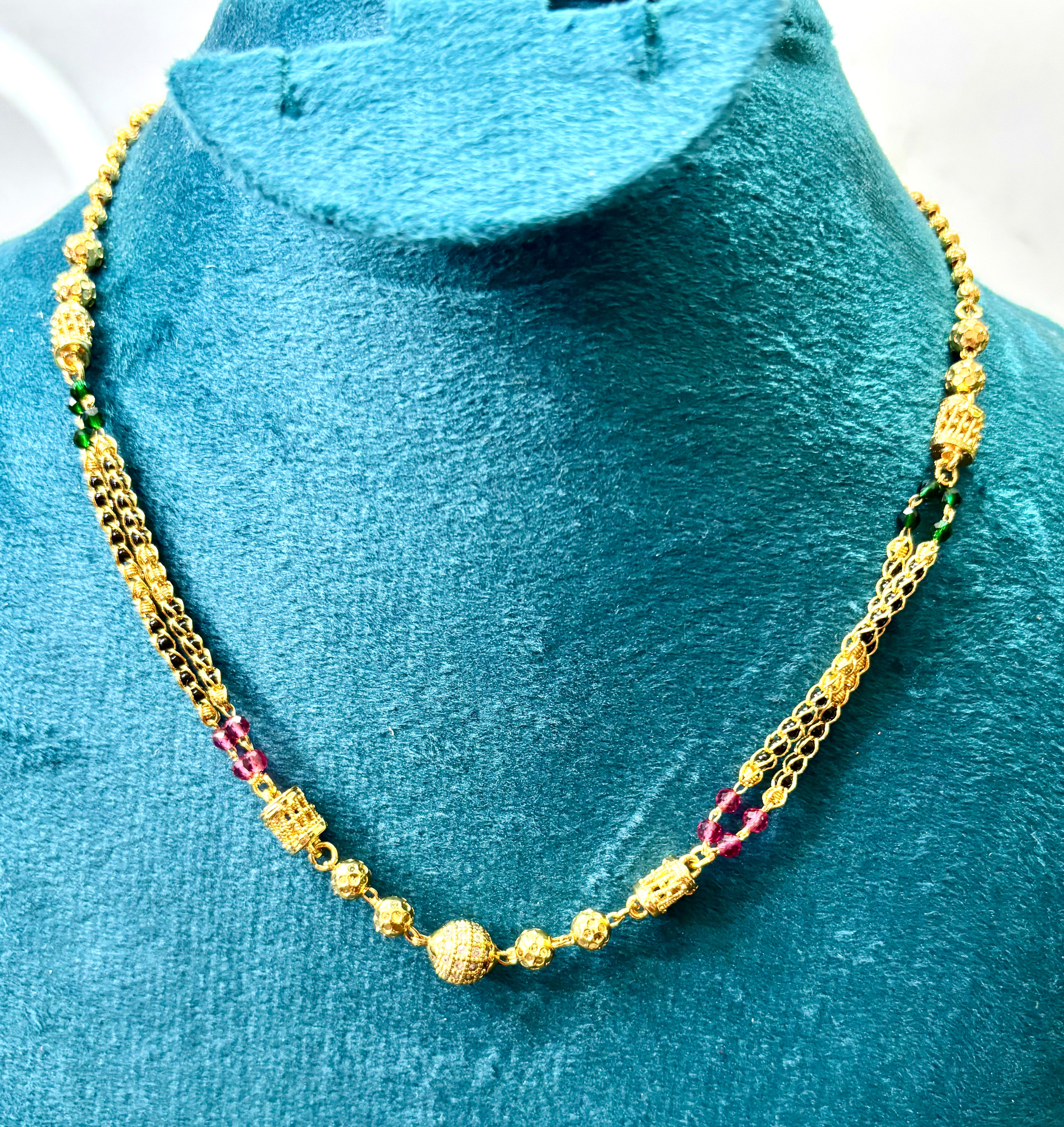 Fancy Crystal stone Ball chain -KJ-GP045