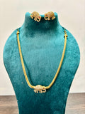 AD atone Elephant Necklace with Earrings. Kids Friendly -KJ-GP146